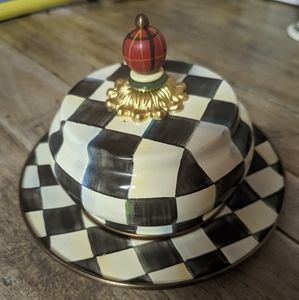 Mackenzie -Childs Covered Butter/Cheese Dome and Dish